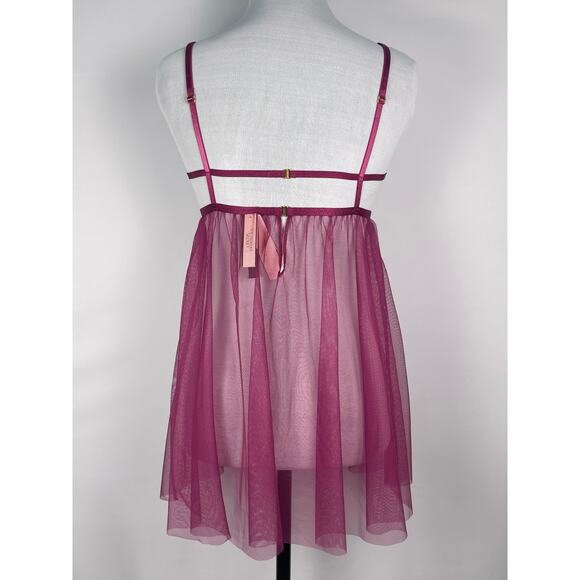 Victoria’s Secret Sheer Lace Babydoll Lingerie NWT Size Medium - Picture 4 of 8